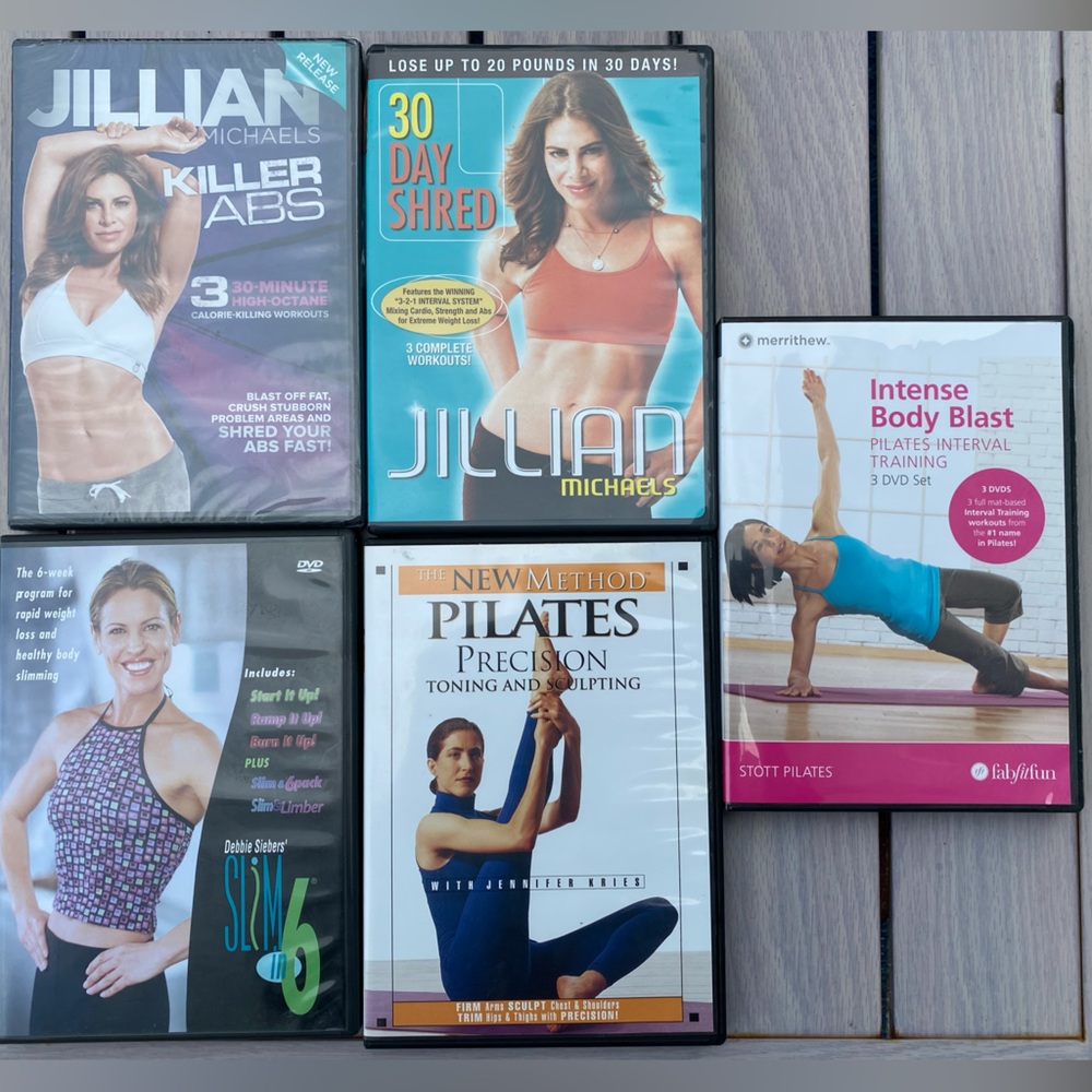 Jillian Michaels, Slim in 6, and Pilates Fitness DVD Set